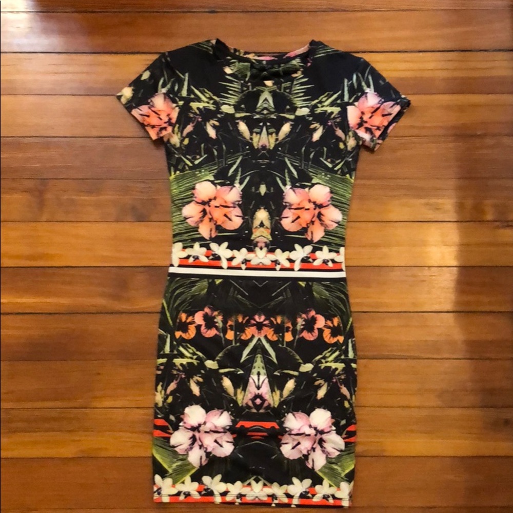 Topshop tropical bodycon dress